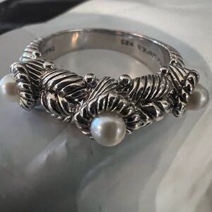 Judith Ripka Elegant Silver Pearl Ring